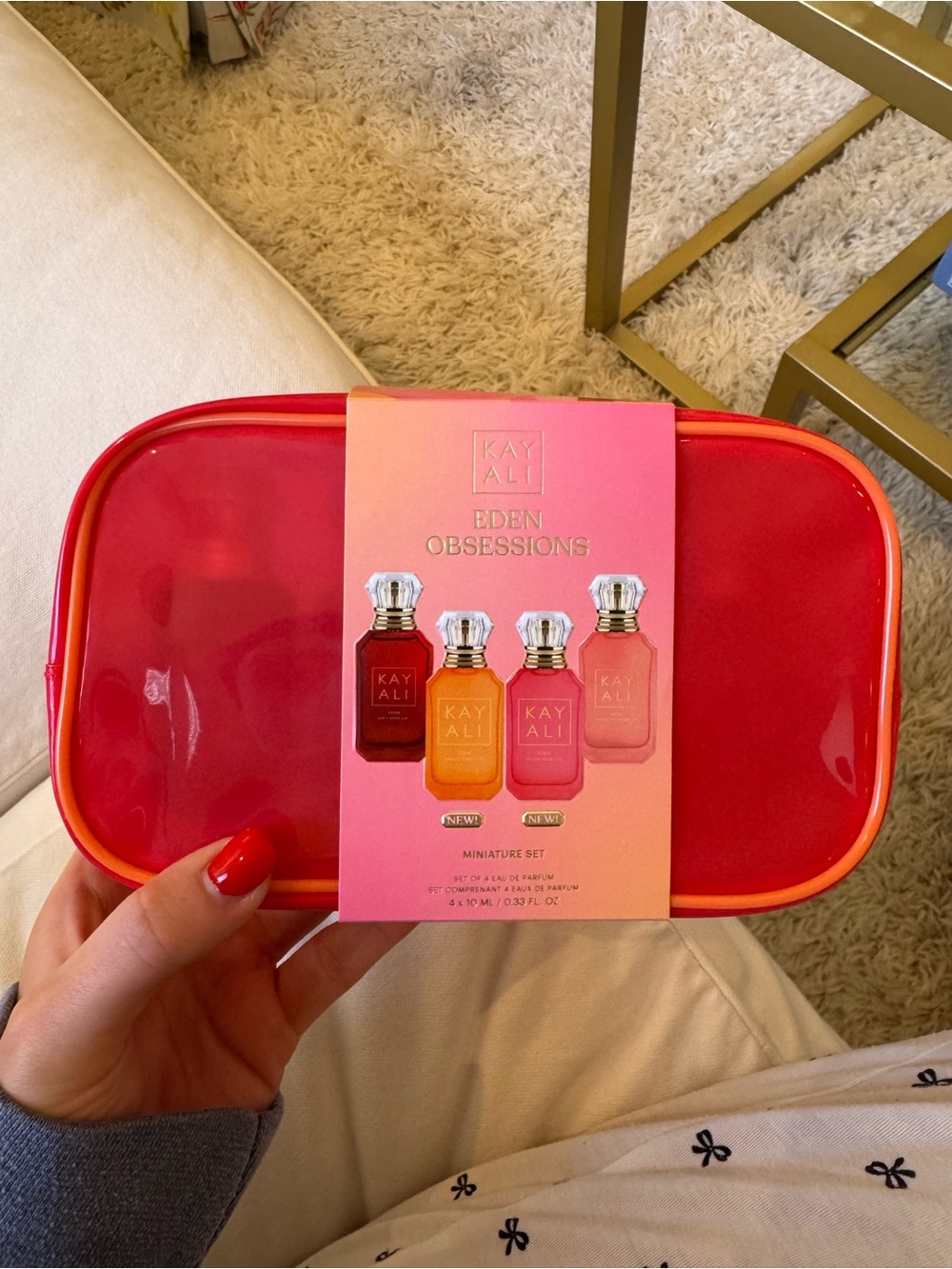 Kayali Eden Obsessions Mini Fragrance Set with Pink Travel Pouch - Picture 3 of 3